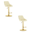 KAST Hocker – beige Samt / goldene Basis x 2