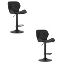 WEST Hocker – schwarzes Kunstleder / schwarzes Gestell x 2