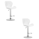 WEST Hocker – weißes Öko-Leder / Chromgestell x 2
