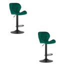 WEST Hocker – grüner Samt / schwarzes Gestell x 2