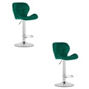 WEST Hocker – grüner Samt / Chromgestell x 2