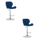 WEST Hocker – marineblauer Samt / Chromgestell x 2