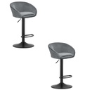 EAST-Hocker – grauer Samt / schwarzes Gestell x 2