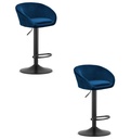 EAST-Hocker – marineblauer Samt / schwarzes Gestell x 2