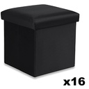 Klapphocker M – 30 x 30 x 30 cm, Samtschwarz x 16