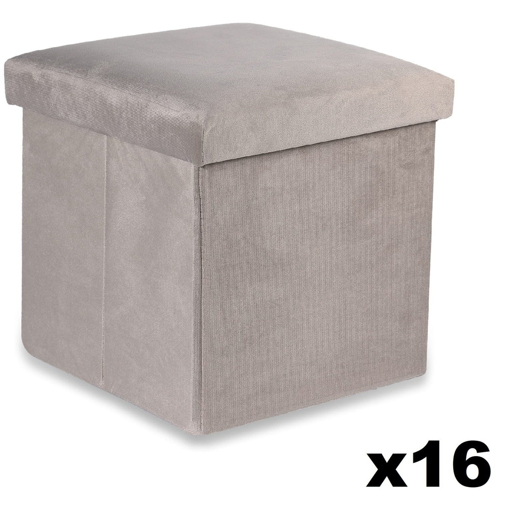 [model_15458_16] Klapphocker M – 30 x 30 x 30 cm, Samtbeige x 16