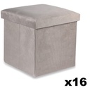 Klapphocker M – 30 x 30 x 30 cm, Samtbeige x 16