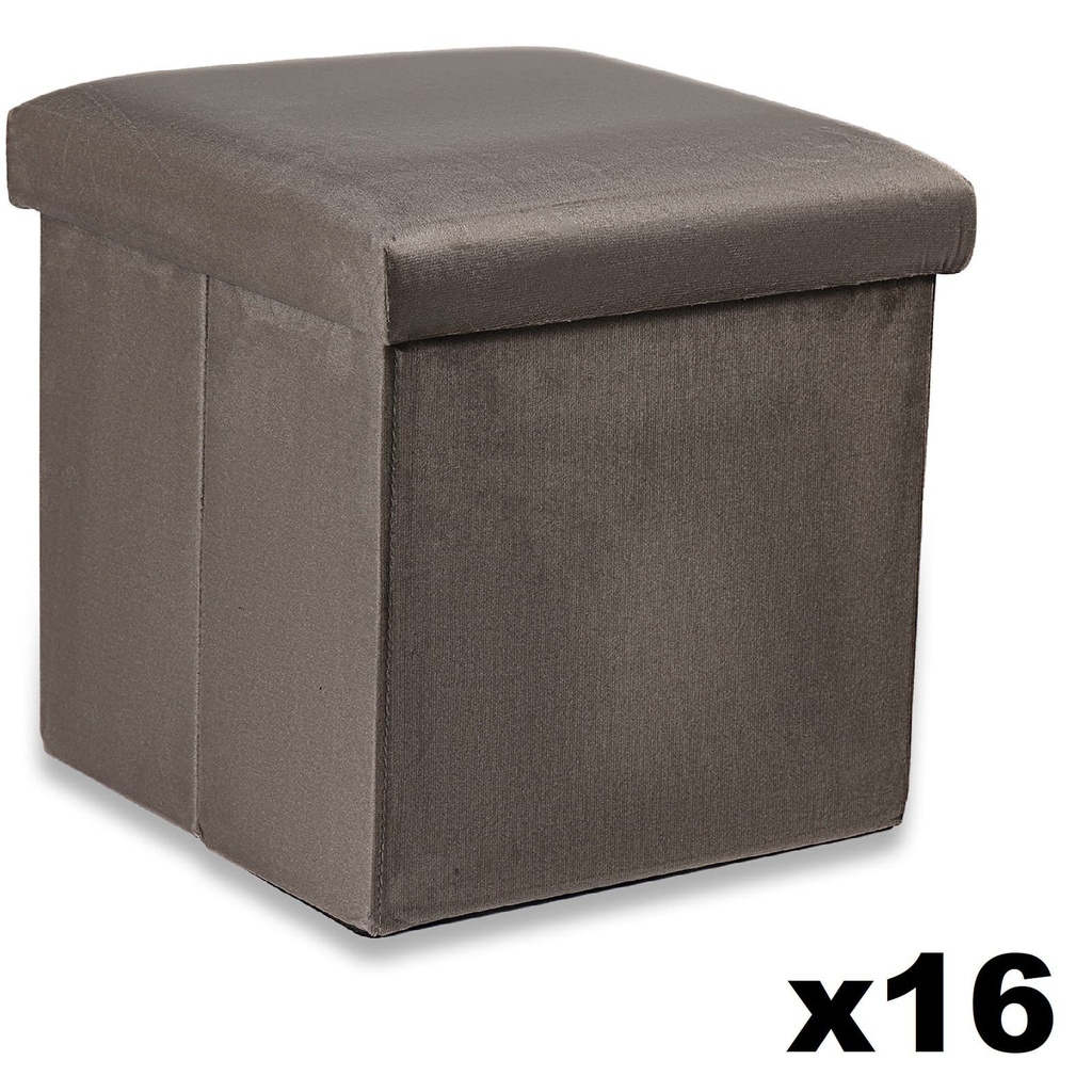 Klapphocker M – 30 x 30 x 30 cm, samtbraun x 16