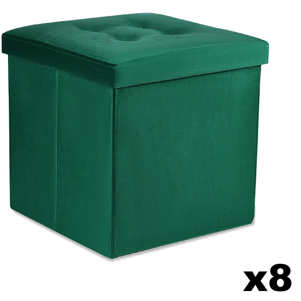 [model_15471_8] Klapphocker L mit Knöpfen – 38 x 38 x 38 cm, samtgrün x 8