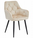 YORK Stuhl – beige Samt / schwarze Beine x 1