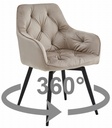 JORK360 Stuhl – dunkelbeiger Samt / schwarze Beine x 1