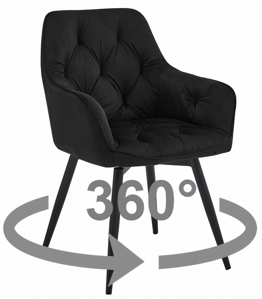JORK360 Stuhl – schwarzer Samt / schwarze Beine x 1