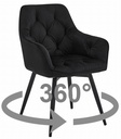JORK360 Stuhl – schwarzer Samt / schwarze Beine x 1
