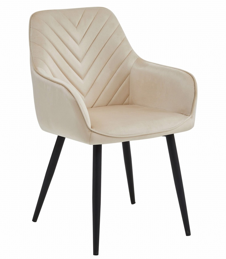 NANA Stuhl – beige Samt / schwarze Beine x 1