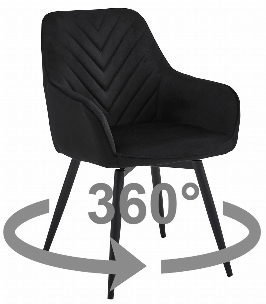 NANA360 Stuhl – schwarzer Samt / schwarze Beine x 1