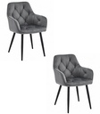 YORK Stuhl – dunkelgrauer Samt / schwarze Beine x 2