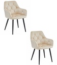 YORK Stuhl – beige Samt / schwarze Beine x 2