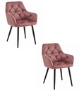 YORK Stuhl – rosa Samt / schwarze Beine x 2