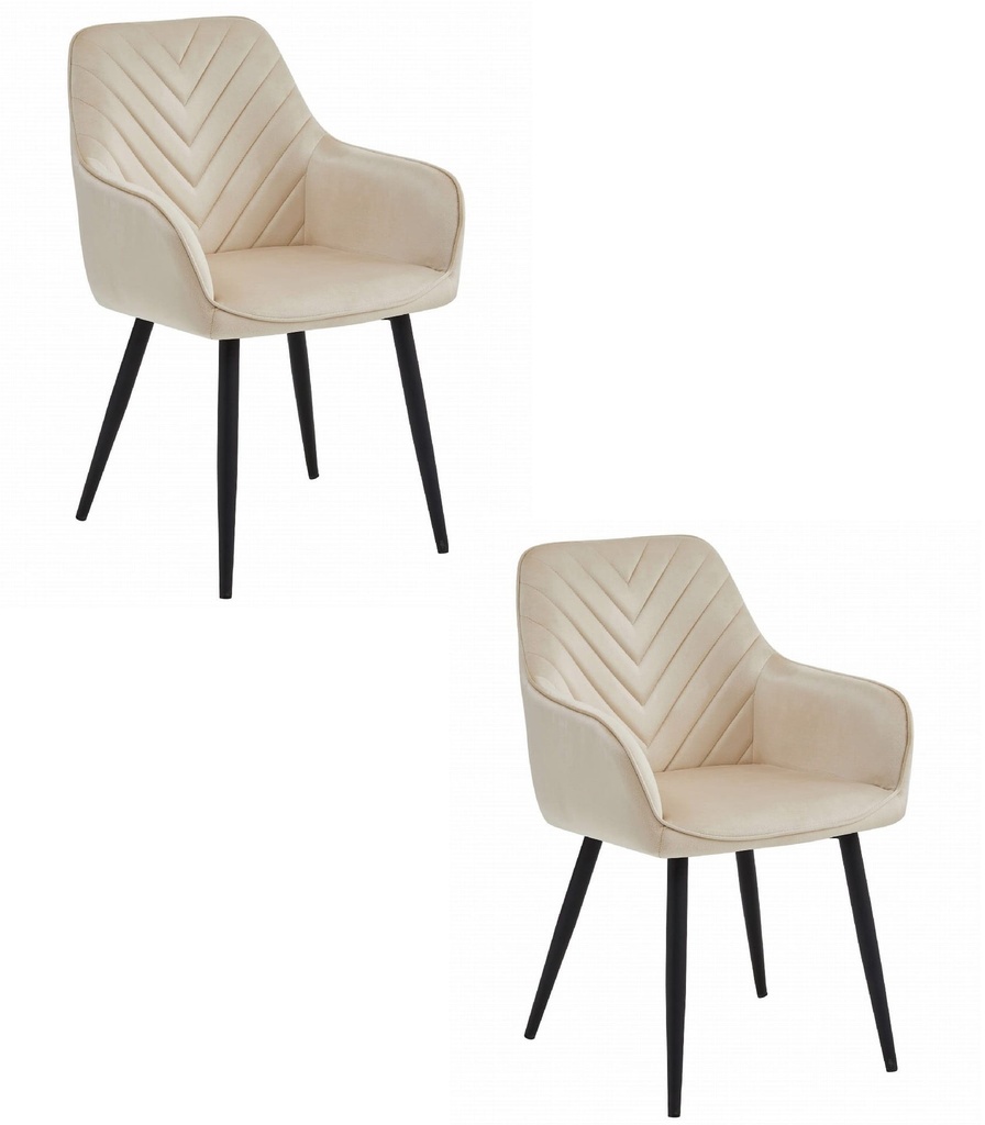 NANA Stuhl – beige Samt / schwarze Beine x 2