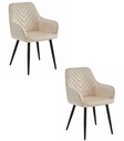 NANA Stuhl – beige Samt / schwarze Beine x 2
