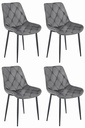 TOR Stuhl – dunkelgrauer Samt / schwarze Beine x 4