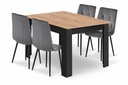 Set aus NP-Tisch 120x80cm Craft Black + 4 Stühlen LIBRA grau