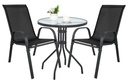ISLAND runder Tisch 60 cm + 2x SOFIA Stuhl, schwarz