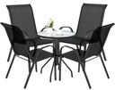 ISLAND runder Tisch 60 cm + 4x SOFIA Stuhl, schwarz