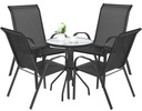 ISLAND runder Tisch 60 cm + 4x SOFIA Stuhl, dunkelgrau