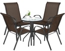 ISLAND runder Tisch 60 cm + 4x SOFIA brauner Stuhl