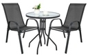 ISLAND runder Tisch 60 cm + 2x SOFIA Stuhl, dunkelgrau