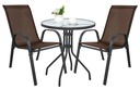 ISLAND runder Tisch 60 cm + 2x SOFIA brauner Stuhl