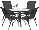 ISLAND runder Tisch 90 cm + 4x SOFIA Stuhl, schwarz