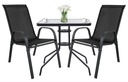 ISLAND quadratischer Tisch 60 cm + 2x SOFIA Stuhl, schwarz