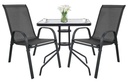 ISLAND quadratischer Tisch 60 cm + 2x SOFIA Stuhl, dunkelgrau