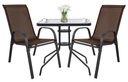 Quadratischer ISLAND-Tisch 60 cm + 2x brauner SOFIA-Stuhl
