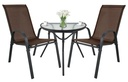 ISLAND Halbrunder Tisch + 2x SOFIA brauner Stuhl
