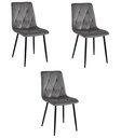 LIBRA Stuhl – dunkelgrauer Samt / schwarze Beine x 3
