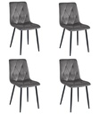 LIBRA Stuhl – dunkelgrauer Samt / schwarze Beine x 4