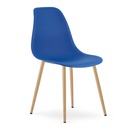 WAT Stuhl blau / natürliche Beine x 1