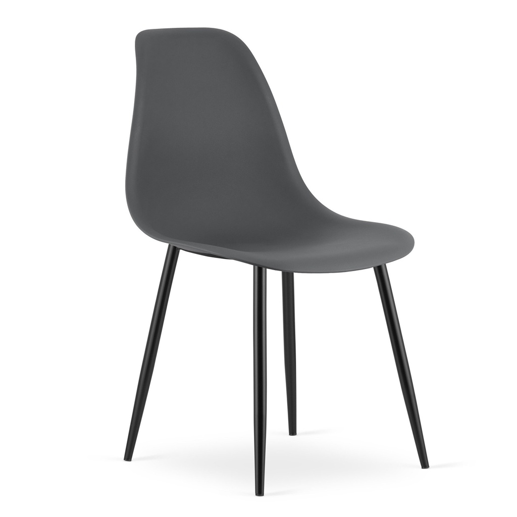 WAT Stuhl dunkelgrau / schwarze Beine x 1