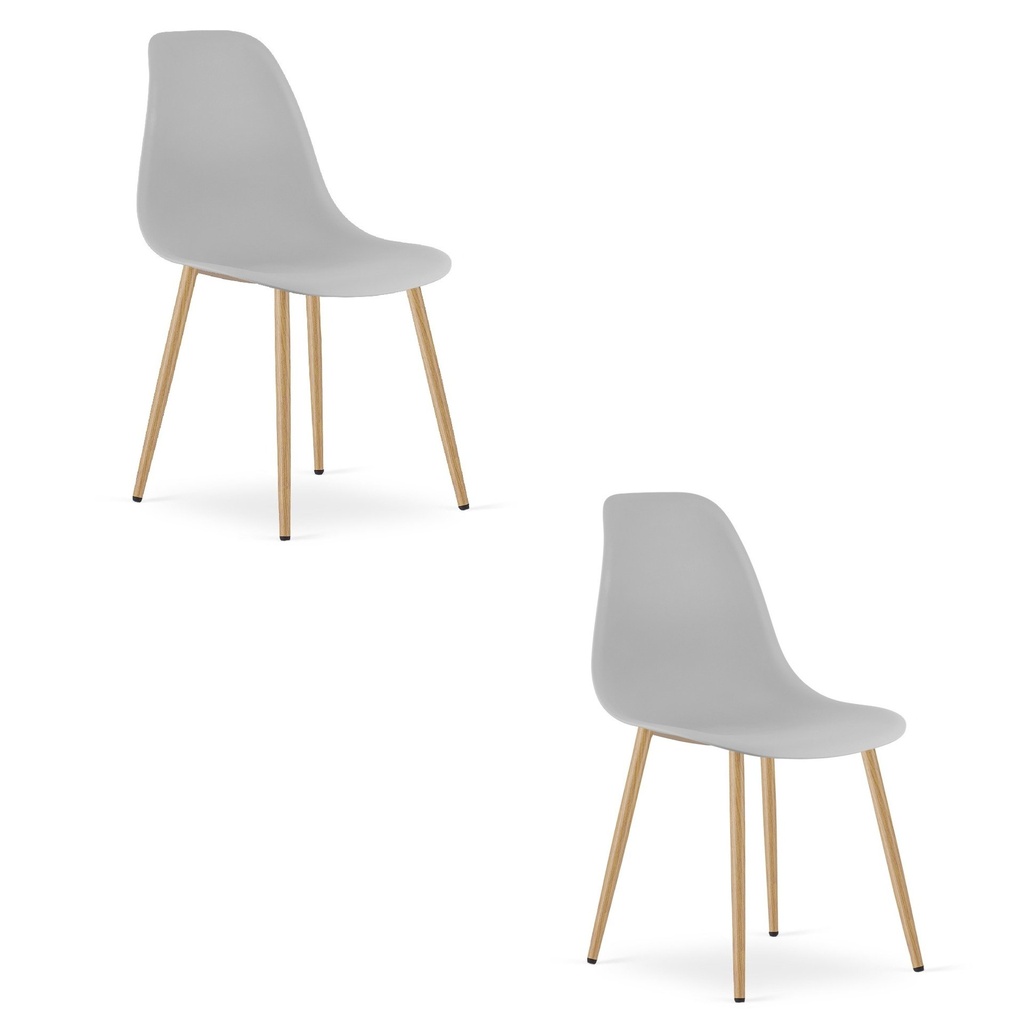WAT Stuhl grau / natürliche Beine x 2