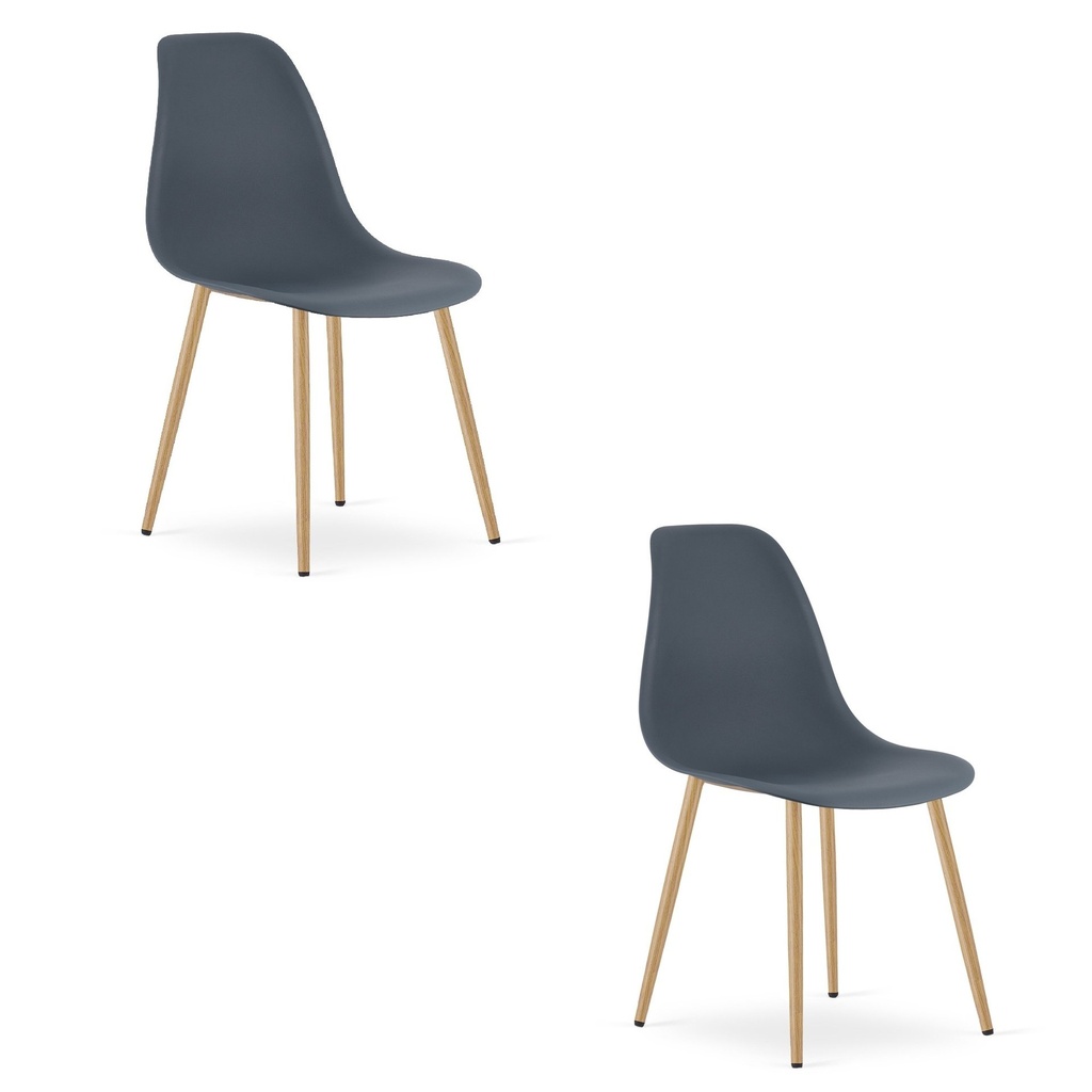 WAT Stuhl aus dunklem Schiefer / natürliche Beine x 2