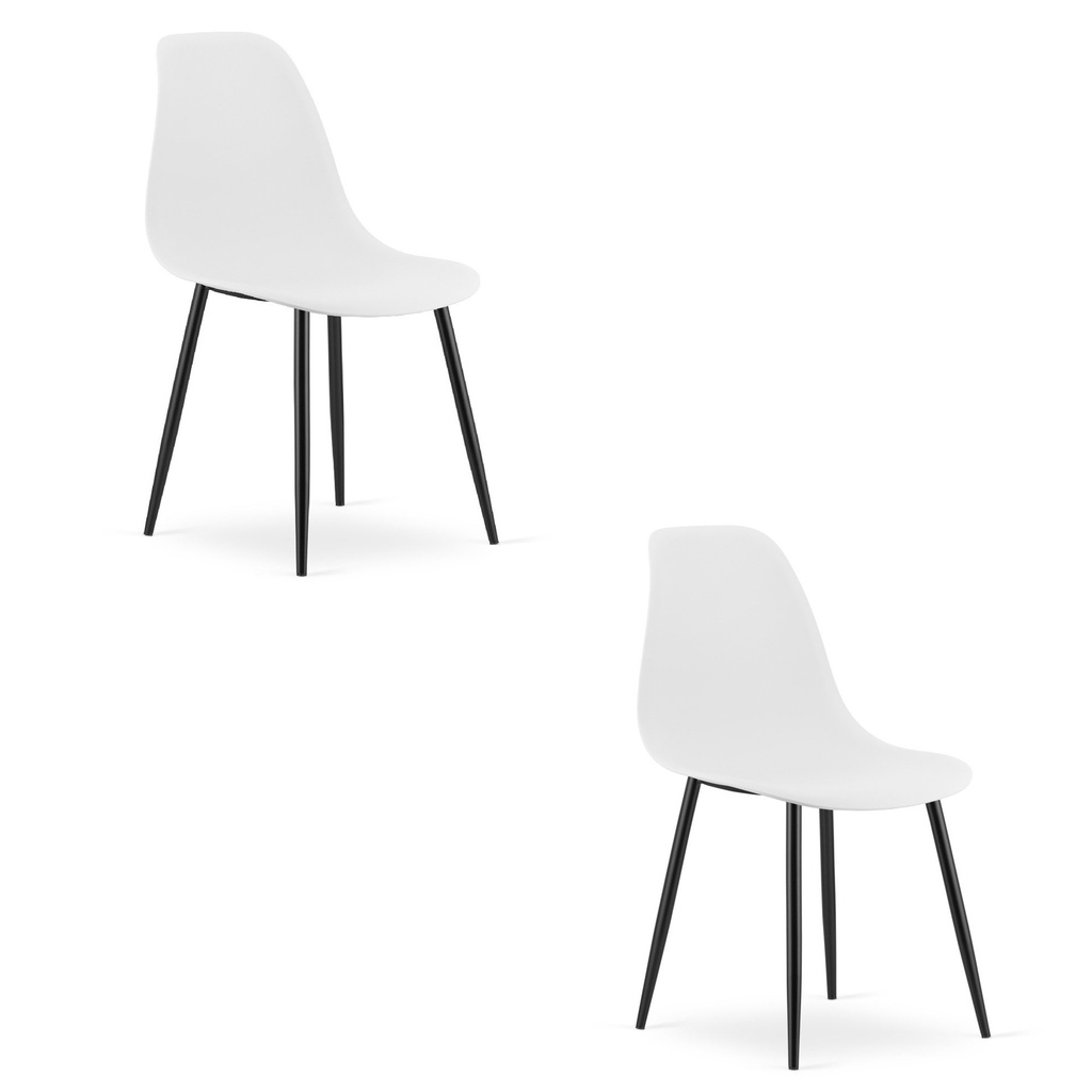 WAT Stuhl weiß / schwarze Beine x 2