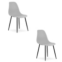 WAT Stuhl grau / schwarze Beine x 2