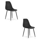WAT Stuhl schwarz / schwarze Beine x 2