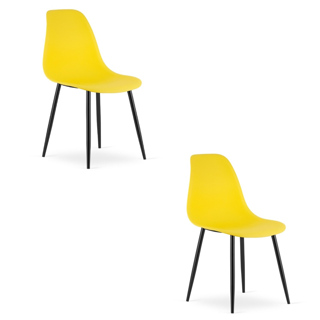 WAT Stuhl gelb / schwarze Beine x 2
