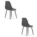 WAT Stuhl dunkelgrau / schwarze Beine x 2