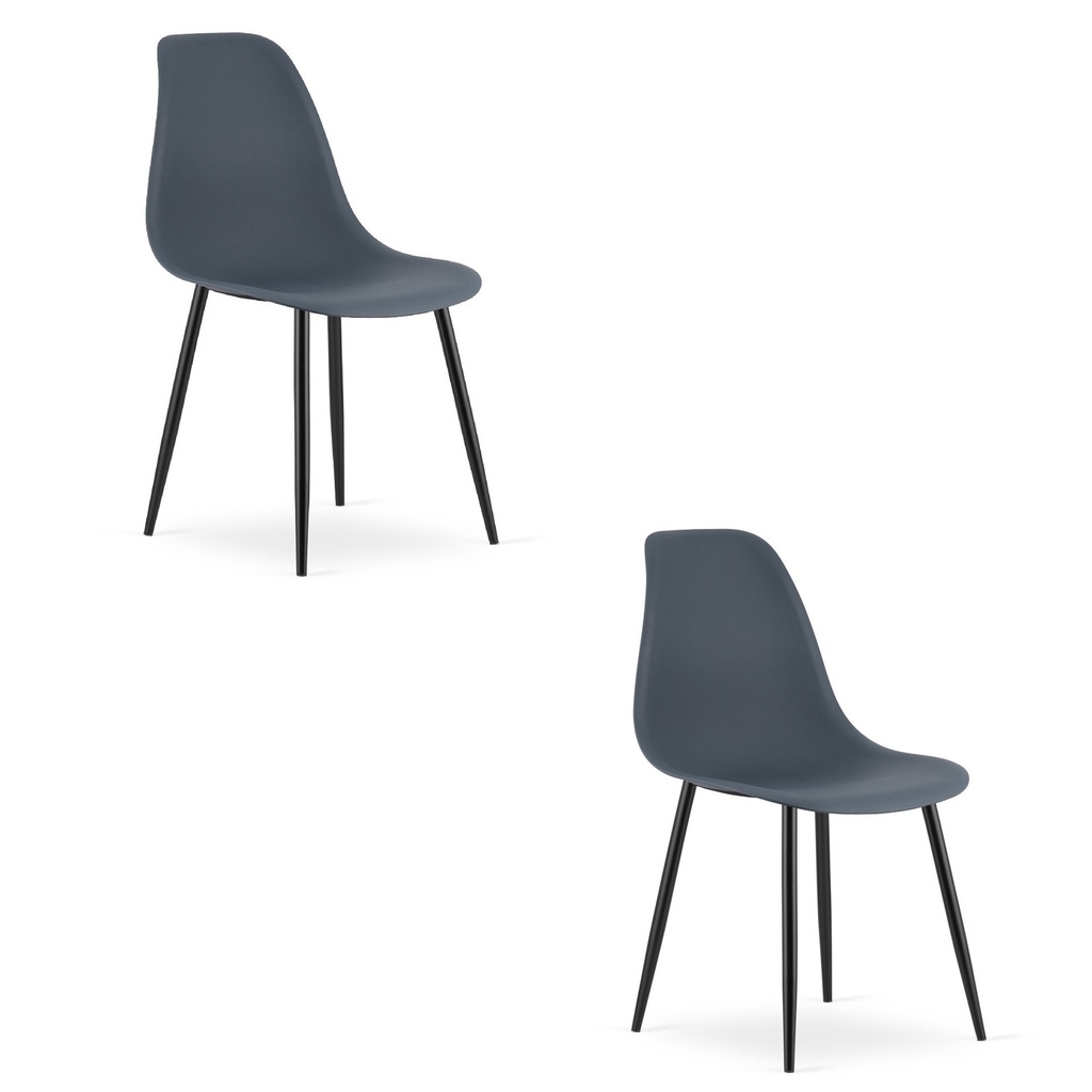 WAT Stuhl aus dunklem Schiefer / schwarze Beine x 2