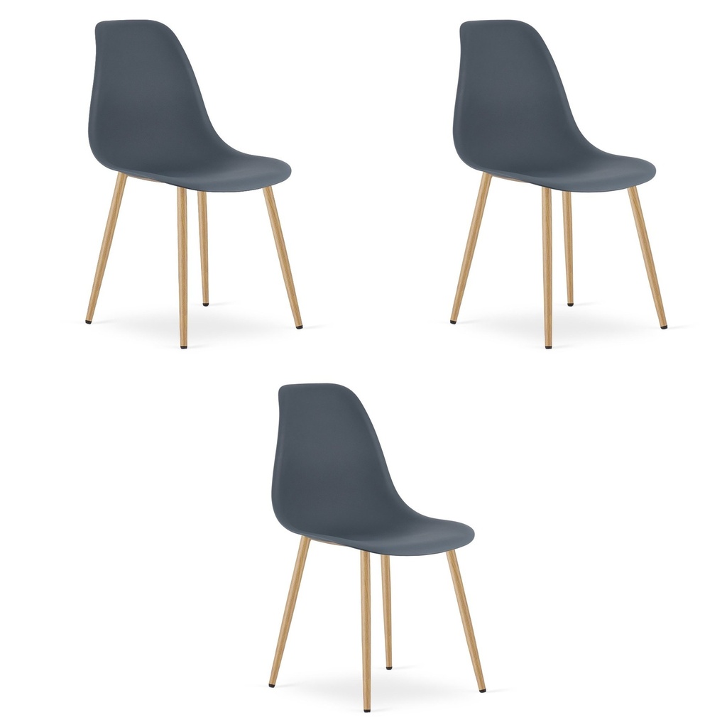 WAT Stuhl aus dunklem Schiefer / natürliche Beine x 3